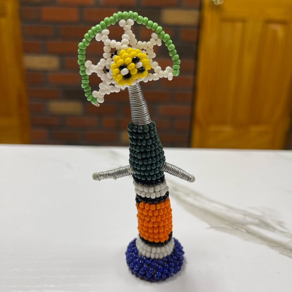 VTG Ndebele South African Tribal Fertility Beaded Folk Art Doll Handmade 3"